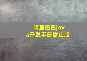 阿里巴巴java开发手册嵩山版