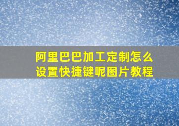 阿里巴巴加工定制怎么设置快捷键呢图片教程