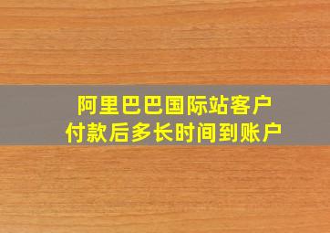 阿里巴巴国际站客户付款后多长时间到账户