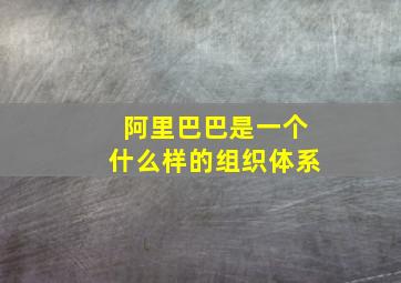 阿里巴巴是一个什么样的组织体系