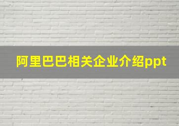 阿里巴巴相关企业介绍ppt