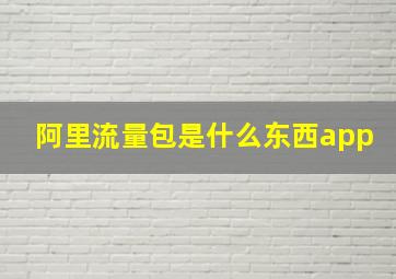 阿里流量包是什么东西app