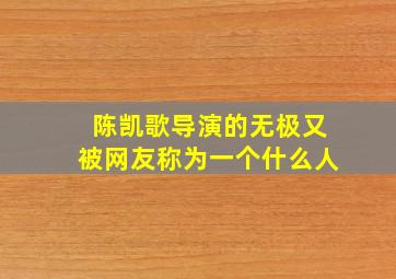 陈凯歌导演的无极又被网友称为一个什么人