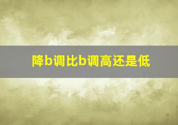 降b调比b调高还是低