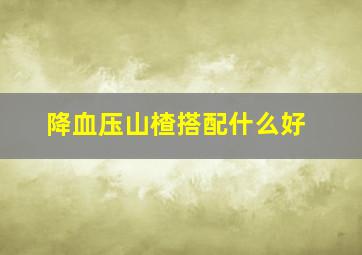 降血压山楂搭配什么好