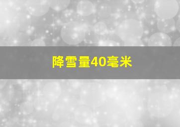 降雪量40毫米