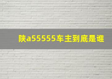 陕a55555车主到底是谁