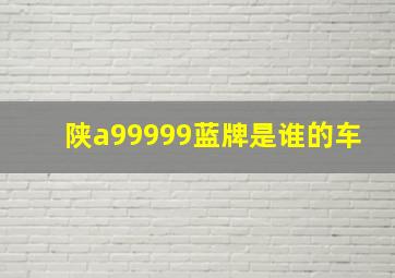 陕a99999蓝牌是谁的车