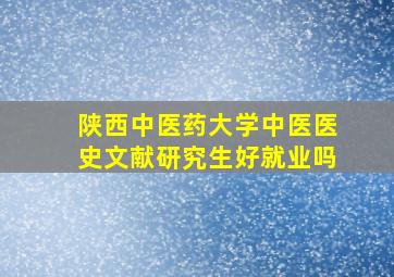 陕西中医药大学中医医史文献研究生好就业吗