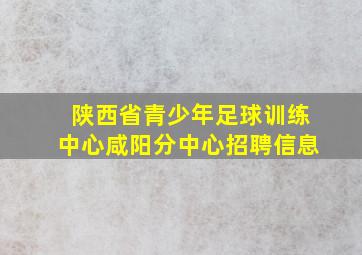 陕西省青少年足球训练中心咸阳分中心招聘信息