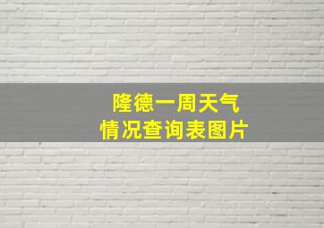 隆德一周天气情况查询表图片