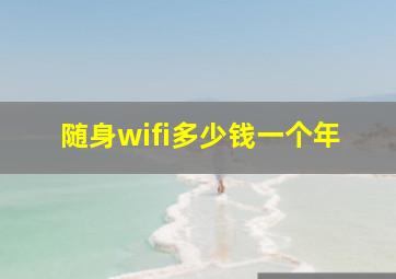 随身wifi多少钱一个年