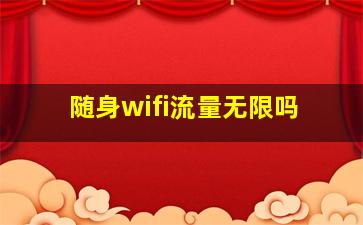 随身wifi流量无限吗