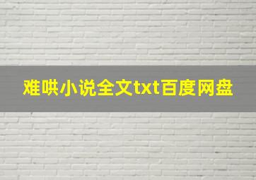 难哄小说全文txt百度网盘