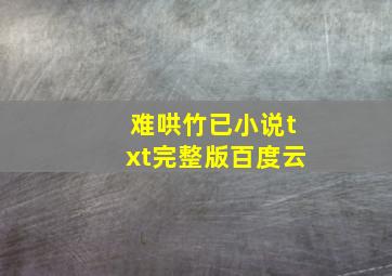 难哄竹已小说txt完整版百度云