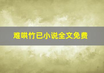 难哄竹已小说全文免费