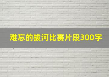 难忘的拔河比赛片段300字