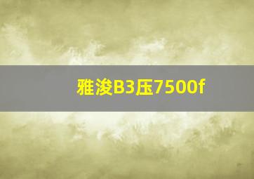 雅浚B3压7500f