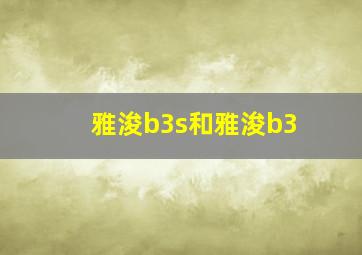 雅浚b3s和雅浚b3