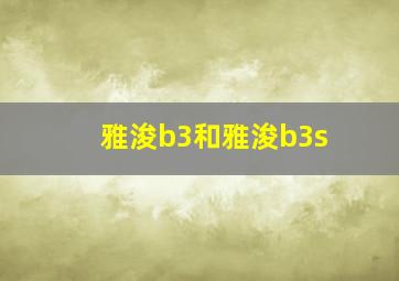 雅浚b3和雅浚b3s