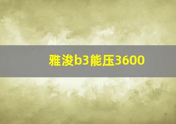 雅浚b3能压3600