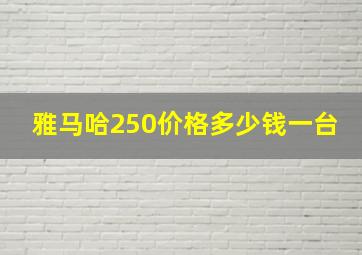 雅马哈250价格多少钱一台