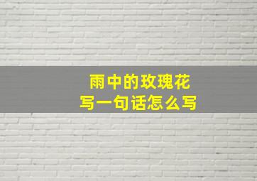 雨中的玫瑰花写一句话怎么写