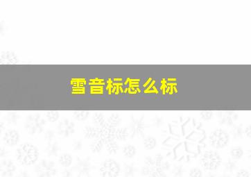 雪音标怎么标