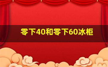 零下40和零下60冰柜