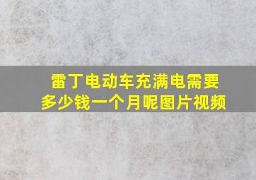 雷丁电动车充满电需要多少钱一个月呢图片视频