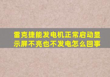 雷克捷能发电机正常启动显示屏不亮也不发电怎么回事