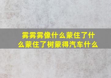 雾雾雾像什么蒙住了什么蒙住了树蒙得汽车什么