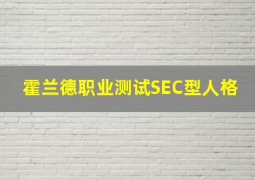 霍兰德职业测试SEC型人格