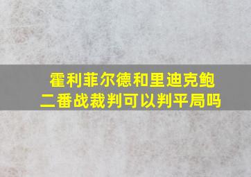 霍利菲尔德和里迪克鲍二番战裁判可以判平局吗