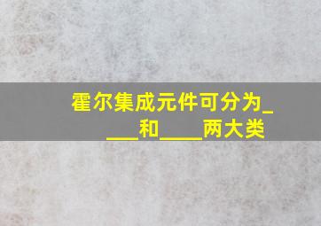 霍尔集成元件可分为____和____两大类