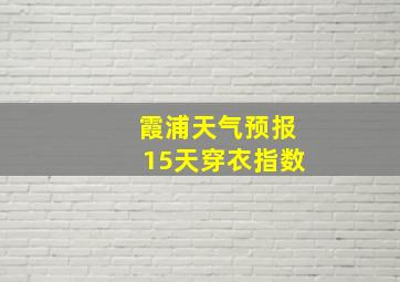 霞浦天气预报15天穿衣指数