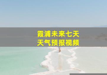 霞浦未来七天天气预报视频