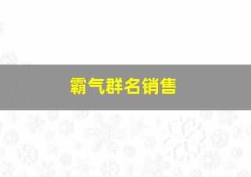 霸气群名销售