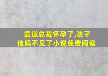 霸道总裁怀孕了,孩子他妈不见了小说免费阅读