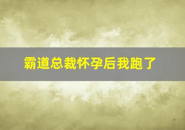 霸道总裁怀孕后我跑了