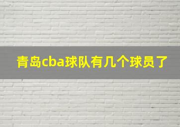 青岛cba球队有几个球员了