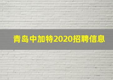 青岛中加特2020招聘信息