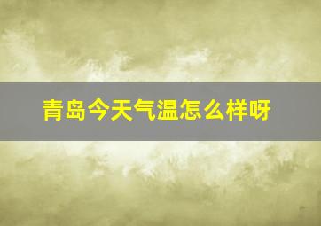 青岛今天气温怎么样呀