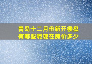 青岛十二月份新开楼盘有哪些呢现在房价多少