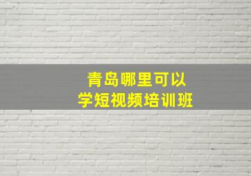 青岛哪里可以学短视频培训班