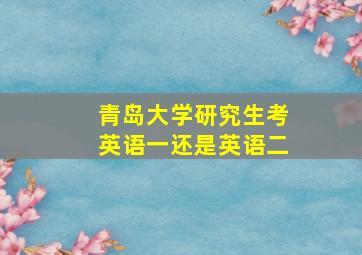 青岛大学研究生考英语一还是英语二