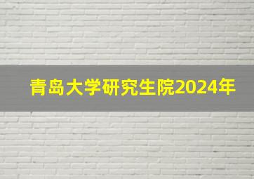 青岛大学研究生院2024年