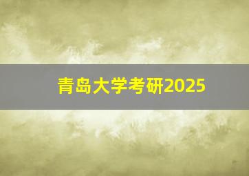 青岛大学考研2025