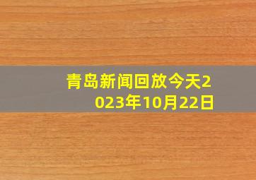 青岛新闻回放今天2023年10月22日