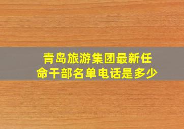 青岛旅游集团最新任命干部名单电话是多少